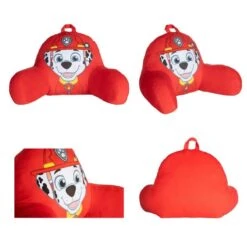 Paw Patrol Marshall Kids Back Resting Pillow For Reading And Watching TV β Bed Rest Pillow With Arms To Lounge With Comfortable Back Support β Great For The Bed Or Couch