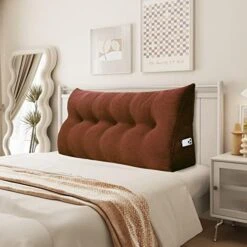 YXCSELL Headboard Wedge Pillow Triangular Bolster Pillows For Daybed Sofa Cushion Corduroy Large Support Backrest Bedrest Reading Pillow Lumbar Positioning Upholstered (Grey,Twin) -Amazon Shop 51mOl4fcw8L. AC