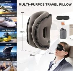 Kimiandy Inflatable Travel Pillow,Inflatable Neck Air Pillow For Sleeping To Avoid Neck And Shoulder Pain,Used For Airplanes/Cars/Buses/Trains/Office Napping (Dark Grey) 10 Kimiandy Inflatable Travel Pillow,Inflatable Neck Air Pillow For Sleeping To Avoid Neck And Shoulder Pain,Used For Airplanes/Cars/Buses/Trains/Office Napping (Dark Grey) -Amazon Shop 51mfdljDH9L