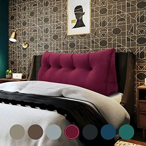 WOWMAX Large Bolster Triangular Headboard Pillow Twin Dorm Headboard Twin XL Bed Wedge Pillow For Headboard Bolster Pillow For Bed With Removable Cover Velvet Light Gray 14 WOWMAX Large Bolster Triangular Headboard Pillow Twin Dorm Headboard Twin XL Bed Wedge Pillow For Headboard Bolster Pillow For Bed With Removable Cover Velvet Light Gray - Image 14