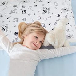 Niverse Space Grey White Pillow Cases, 2 Pack Cotton Breathable Galaxy Toddler Pillow Cover Soft Pillow Shams, Travel Pillow Cases With Envelope Closure For Bedding, Standard 20" X 30" Pillowcase -Amazon Shop 51nCCqaTWwL