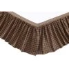 Prescott Queen Bed Skirt 60x80x16 Country Rustic Bedding Accessory, Dark Brown