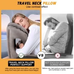Inflatable Travel Pillow,Multifunction Travel Neck Pillow For Airplane To Avoid Neck And Shoulder Pain,Support Head,Neck,Used For Sleeping Rest, Airplane And Home Use,with Eye Mask, Earplugs,Gray 10 Inflatable Travel Pillow,Multifunction Travel Neck Pillow For Airplane To Avoid Neck And Shoulder Pain,Support Head,Neck,Used For Sleeping Rest, Airplane And Home Use,with Eye Mask, Earplugs,Gray -Amazon Shop 51nUvvsEuxL