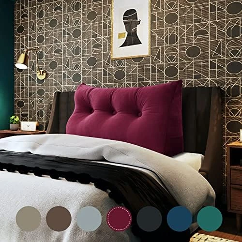 WOWMAX Large Bolster Triangular Headboard Pillow Twin Dorm Headboard Twin XL Bed Wedge Pillow For Headboard Bolster Pillow For Bed With Removable Cover Velvet Light Gray 13 WOWMAX Large Bolster Triangular Headboard Pillow Twin Dorm Headboard Twin XL Bed Wedge Pillow For Headboard Bolster Pillow For Bed With Removable Cover Velvet Light Gray - Image 13