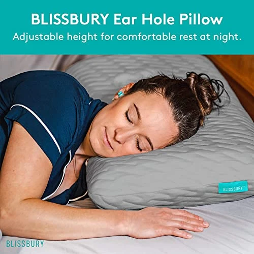 BLISSBURY Ear Pillow With Ear Hole For Sleeping With Sore Ear Pain | Piercing Pillow | Adjustable Memory Foam Pillow With Holes For Chondrodermatitis CNH | Ear Piercing Protection | Support Earplugs 6 BLISSBURY Ear Pillow With Ear Hole For Sleeping With Sore Ear Pain | Piercing Pillow | Adjustable Memory Foam Pillow With Holes For Chondrodermatitis CNH | Ear Piercing Protection | Support Earplugs - Image 6