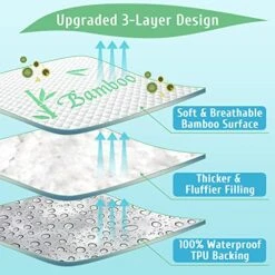 King Mattress Protector, Bamboo Cooling Waterproof King Size Mattress Pad Cover, Ultra Soft King Size Mattress Cover For 6-18 Inches Mattress