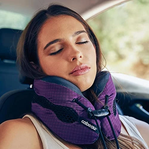 Cabeau Evolution Cool Travel Neck Pillow Cooling Airflow Vents, Memory Foam Neck Support, And Adjustable Clasp - Comfort On-The-Go With Carrying Case - Airplane, Train, Car, And Gaming (Black) 2 Cabeau Evolution Cool Travel Neck Pillow Cooling Airflow Vents, Memory Foam Neck Support, And Adjustable Clasp - Comfort On-The-Go With Carrying Case - Airplane, Train, Car, And Gaming (Black) - Image 2