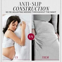 Italian Luxury Body Pillow Cover - Soft 21" X 60" Microfiber Long Pillow Case W/ No Zipper - Fits 20" ﻿x 54" Pillow, Machine Washable, Gray -Amazon Shop 51q2ggkqqBL