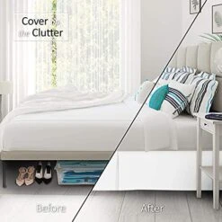 Bed Skirts Double Brushed Premium Microfiber, 12-Inch Tailored Drop Pleated Bed Skirt, Ultra-Soft, Shrink And Fade Resistant (Full, White) -Amazon Shop 51q6OFdWWKL