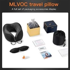 MLVOC Travel Pillow 100% Pure Memory Foam Neck Pillow, Comfortable & Breathable Cover, Machine Washable, Airplane Travel Kit With 3D Contoured Eye Masks, Earplugs, And Luxury Bag, Standard (Black) 14 MLVOC Travel Pillow 100% Pure Memory Foam Neck Pillow, Comfortable & Breathable Cover, Machine Washable, Airplane Travel Kit With 3D Contoured Eye Masks, Earplugs, And Luxury Bag, Standard (Black) -Amazon Shop 51qkCzs4OoL
