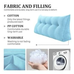 YXCSELL Headboard Wedge Pillow Triangular Bolster Pillows For Daybed Sofa Cushion Corduroy Large Support Backrest Bed Rest Reading Pillow Lumbar Positioning Upholstered (Sky Blue,Twin) -Amazon Shop 51qlOWYnkBL