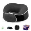 HAPPYBAG Travel Pillow For Neck,Memory Foam Head Chin Support Pillow,Portable Removable And Machine Washable,for Airplane Car Home Use Sleeping Rest Headrest (IE-shenhui)