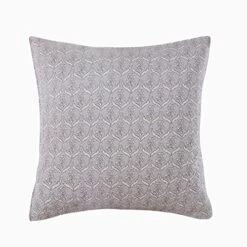 Levtex Home - Mockingbird - Euro Sham (26 X 26in.) Set Of 2 - Stamped Floral Print - Dark Grey, Light Grey, Cream - 100% Cotton