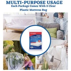 2 Pack Queen Size Mattress Bag Clear Mattress Storage Bag Mattress Disposal Bag Mattress Plastic Cover For Moving -Amazon Shop 51rfa4hGWrL