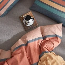 3 Pieces Luxury Duvet Cover Set, Premium Washed Cotton Comforter Cover, Rainbow Gray Duvet Cover With Zipper & Two Pillowcases, Ultra Soft N Breathable For All Season (Queen, 90x90 Inches) -Amazon Shop 51sHxNzuwTL