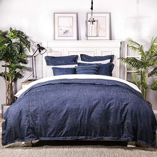 Legant Life Home Denim Dark Blue Duvet Cover 100% Cotton Washed Soft Bedding With Button Closure Corner Ties (1pc, Queen Size 90'' X 96'') 1 Legant Life Home Denim Dark Blue Duvet Cover 100% Cotton Washed Soft Bedding With Button Closure Corner Ties (1pc, Queen Size 90'' X 96'')