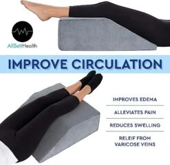 Leg Elevation Wedge Pillow - With Full Memory Foam Top, High-Density Leg Rest Elevating Foam Wedge - Relieves And Recovers Foot And Ankle Injury, Leg Pain, Hip, Knee Pain, Improves Blood Circulation -Amazon Shop 51shbp0KMTL