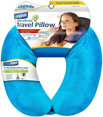 Cloudz Microbead Travel Neck Pillow,Polyester & Polyester Blend - Blue 10 Cloudz Microbead Travel Neck Pillow,Polyester & Polyester Blend - Blue - Image 10