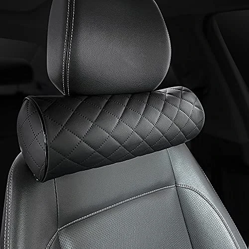HAOTULE Car Seat Neck Pillow, Memory Rebound Headrest Cushion,Comfortable Leather Can Provide The Best Support, Suitable For Most Vehicles (Black,Pack Of 1) 2 HAOTULE Car Seat Neck Pillow, Memory Rebound Headrest Cushion,Comfortable Leather Can Provide The Best Support, Suitable For Most Vehicles (Black,Pack Of 1) - Image 2
