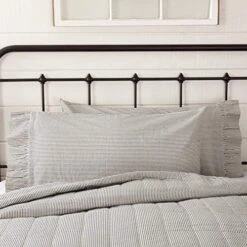 Tteras Seersucker Ticking Striped Cotton Americana Split Corners Gathered King Bed Skirt, 78x80x16, Denim Blue -Amazon Shop 51tf 6DWG0L. AC