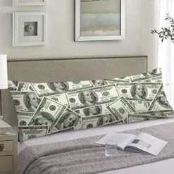 100 Dollar Bills Body Pillow Cover Funny USA Cash Current Money Us Dollars Long Pillow Case Protector With Zipper Rectangle Soft Large Pillow Cases Covers For Bedding,Couch,Sofa,Home Gifts 20"x54" -Amazon Shop 51uKrrUMSbL
