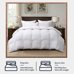 Goose Down And Feather Comforter Queen Size Soft Grey Bedding Comforter Warm Duvet Insert With 8 Corner Tabs Medium Warmth-90x90Inches -Amazon Shop 51uaNHXECZL