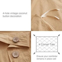 100% Washed Cotton Duvet Cover Set Breathable Soft King Light Brown Duvet Cover 3 Pieces Solid Color Bedding Set With Buttons Closure Comforter Cover Set (1 Duvet Cover +2 Shams) 17 100% Washed Cotton Duvet Cover Set Breathable Soft King Light Brown Duvet Cover 3 Pieces Solid Color Bedding Set With Buttons Closure Comforter Cover Set (1 Duvet Cover +2 Shams) -Amazon Shop 51uwtVryTkL