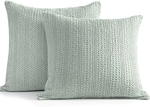Cocoploceus 26x26 Pillow Covers Boho Euro Shams Set Of 2 Decorative Throw Pillow Covers Cotton Large Square Pillowcase For Couch Bed, Sage Green 8 Cocoploceus 26x26 Pillow Covers Boho Euro Shams Set Of 2 Decorative Throw Pillow Covers Cotton Large Square Pillowcase For Couch Bed, Sage Green - Image 8