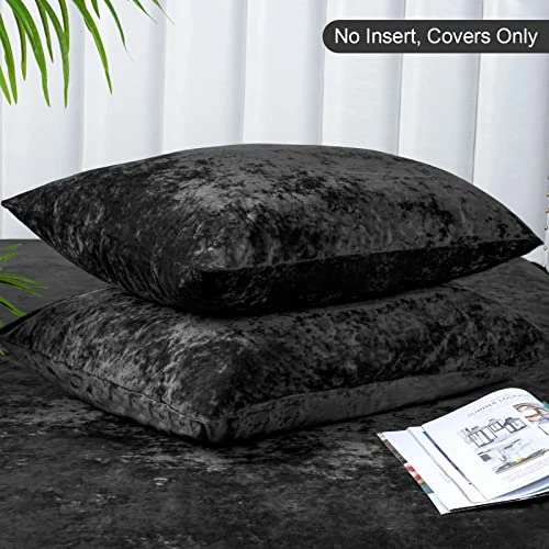PHF True Velvet Pillowcases King Size, 2 Pack Soft Color Gradient Pillow Shams Covers With Envelope Closure, Luxury Cozy Decorative Pillow Cases, 20" X 36", No Filling, Black 3 PHF True Velvet Pillowcases King Size, 2 Pack Soft Color Gradient Pillow Shams Covers With Envelope Closure, Luxury Cozy Decorative Pillow Cases, 20" X 36", No Filling, Black - Image 3