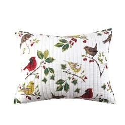 Thatch Home Joy Birds Joy Birds Quilted Standard Sham (26x20in.) - Reversible - Cotton/Poly