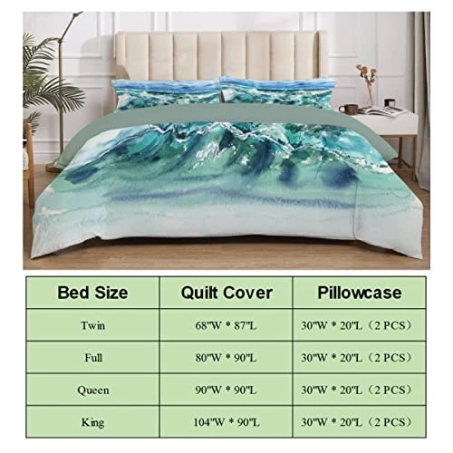 Yakujo Ocean Wave Duvet Cover Queen Size With Zipper Closure Lightweight All Season Bedding Covers (No Comforter) 78"X59" 4 Yakujo Ocean Wave Duvet Cover Queen Size With Zipper Closure Lightweight All Season Bedding Covers (No Comforter) 78"X59" - Image 4