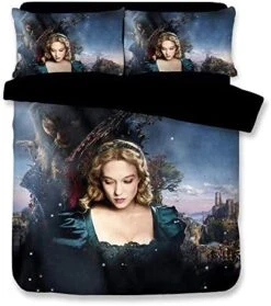 Sunday 3D Beauty And The Beast Duvet Cover Movie Bedding Sets With 3 Pieces 1 Duvet Cover 2 Pillowcases, Best Gift For Kids, Twin Size