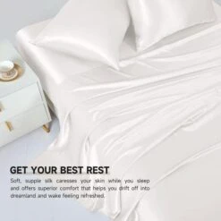 100% Silk Pillowcase For Hair And Skin, Both Sides Grade 6A+ Mulberry Silk Pillow Case With Hidden Zipper, Soft & Smooth White Pillowcases(1pc, Queen Size 20"x30") -Amazon Shop 51wg9AL3VYL