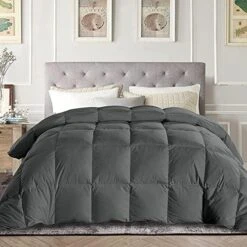 Lightweight Queen Size Feathers Down Comforter Duvet Insert For Warm Sleepers/ Hot Sleepers - Ultra-Soft Summer Bed Comforter, Light Warmth (88x88, Grey) -Amazon Shop 51xq1qUm8kL. AC