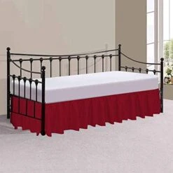 Ruffle Gathering Bed Skirt For Twin Or Single Size With 18" Drop Daybed Bed Skirt - Soft Genuine Poly Cotton/Microfiber, Split Corner Dorm Bed Skirt Solid White -Amazon Shop 51z3A1lpDEL. AC