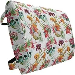 Ambesonne Sugar Skull Lumbar Back Support Pillow, All Saints Day Oriental Mexican Flowers Hearts Vibrant Design Print, High Density Foam For Office Chairs Car Seats, 14" X 13", Hot Pink Purple Green -Amazon Shop 51zgFocdfHL. AC