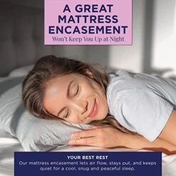 Zippered Mattress Protector (Queen) - Waterproof Cover Stops Dust Mite, Bed Bug, Spills, Bedwetting - Hypoallergenic Encasement With Zipper - White -Amazon Shop 51zsx9YFZkL