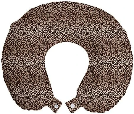 Lunarable Yellow Ombre Travel Pillow Neck Rest, Leopard Skin Spots Fur Inspired Color Transitioning Ornamental Illustration, Memory Foam Traveling Accessory For Airplane And Car, 12", Beige Caramel 8 Lunarable Yellow Ombre Travel Pillow Neck Rest, Leopard Skin Spots Fur Inspired Color Transitioning Ornamental Illustration, Memory Foam Traveling Accessory For Airplane And Car, 12", Beige Caramel - Image 8