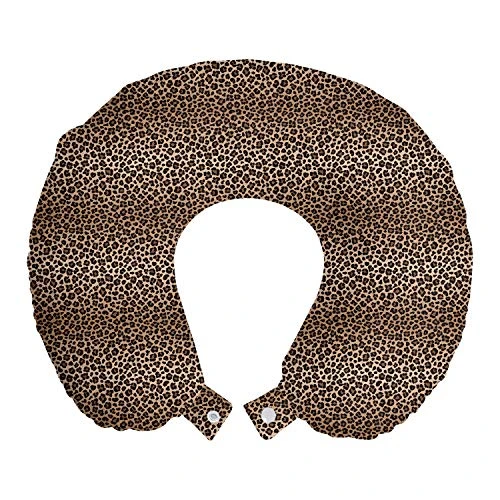 Lunarable Yellow Ombre Travel Pillow Neck Rest, Leopard Skin Spots Fur Inspired Color Transitioning Ornamental Illustration, Memory Foam Traveling Accessory For Airplane And Car, 12", Beige Caramel 1 Lunarable Yellow Ombre Travel Pillow Neck Rest, Leopard Skin Spots Fur Inspired Color Transitioning Ornamental Illustration, Memory Foam Traveling Accessory For Airplane And Car, 12", Beige Caramel
