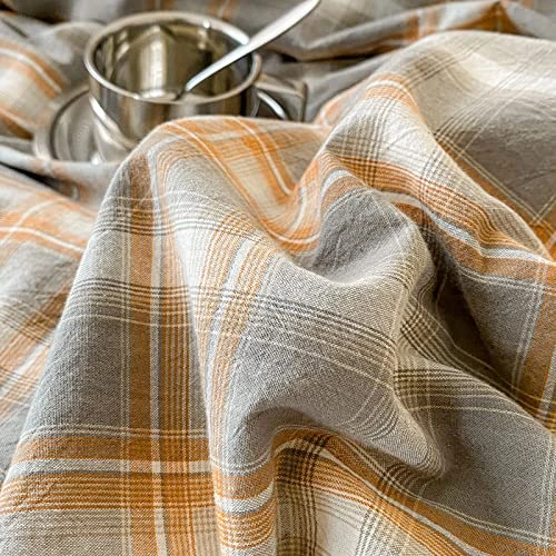 Modern Style Geometric Plaid Duvet Cover King Grey Soft 100% Washed Cotton Plaid Grid Bedding Set With 2 Pillowcases Classic Grid Plaid Gingham Duvet Cover With Zipper Closure 4 Modern Style Geometric Plaid Duvet Cover King Grey Soft 100% Washed Cotton Plaid Grid Bedding Set With 2 Pillowcases Classic Grid Plaid Gingham Duvet Cover With Zipper Closure - Image 4