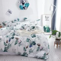Floral Duvet Cover King Size, 100% Cotton Aqua Botanical Leaves Printed Bedding Duvet Cover For King Bed, Ultra Soft Cotton Bedding Set (3Pcs, King Size) 12 Floral Duvet Cover King Size, 100% Cotton Aqua Botanical Leaves Printed Bedding Duvet Cover For King Bed, Ultra Soft Cotton Bedding Set (3Pcs, King Size) -Amazon Shop 61JRPgpRL. AC