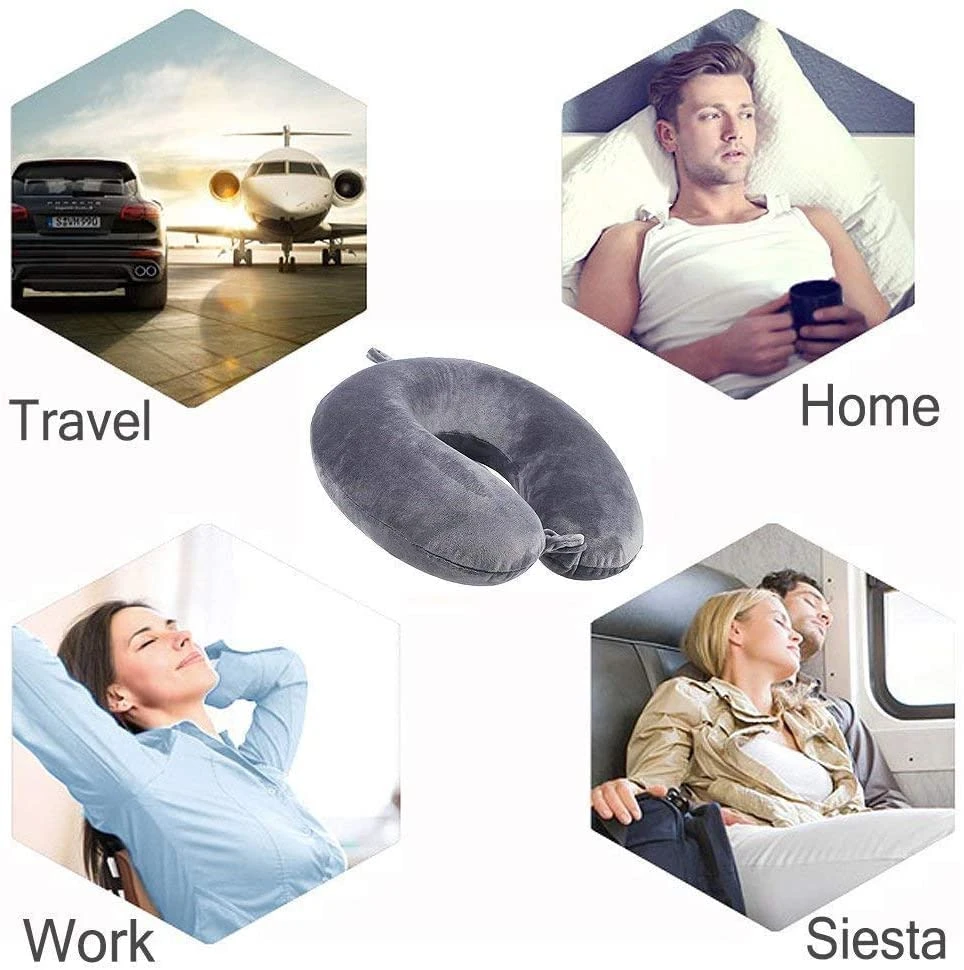 CLRUPR Travel Pillow, Best Memory Foam Neck Pillow With Storage Bag Lightweight Traveling Pillow For Airplane, Car, Train, Bus And Home Use (Gray) 3 CLRUPR Travel Pillow, Best Memory Foam Neck Pillow With Storage Bag Lightweight Traveling Pillow For Airplane, Car, Train, Bus And Home Use (Gray) - Image 3