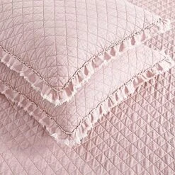 Ravi Stone Washed Solid Diamond Stitched Quilted Sham Set, King, Blush -Amazon Shop 61eJNPaiaTS