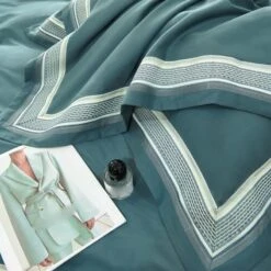 LEIGE Long Staple Cotton Light Woolen Four-Piece Set Cotton Woolen Wide Edge Craft Sheet Type/bedware (Color : Black, Size : 220 * 240cm) -Amazon Shop 61g4mNm3wML