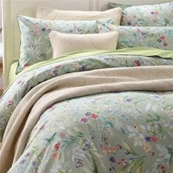 Duvet Quilt Cover Queen Size, Country Style Bedding Set Colorful Floral Branches Drawing Of Summer Blossoms (Queen,Green) -Amazon Shop 61hdtIFBn7L. AC