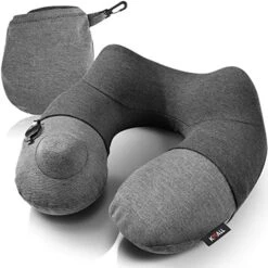 Kmall Inflatable Travel Neck Pillow For Airplane Travel Best Neck Support Sleep Travel Pillow With Super Comfort Pillow Case, Gray, 11.5x11.2x5.1 Inches 11 Kmall Inflatable Travel Neck Pillow For Airplane Travel Best Neck Support Sleep Travel Pillow With Super Comfort Pillow Case, Gray, 11.5x11.2x5.1 Inches -Amazon Shop 61kLnSRMUoL. AC