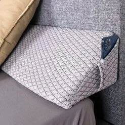 XL Bed Wedge Pillow For Headboard Gap Filler | King Size | Triangle Bolster Pillows | Noodle Pillow Wedge | Extra Cover | Memory Foam | 5 Sizes | Fill Between Your Headboard And Mattress -Amazon Shop 61nN5VbRzUL. AC 3
