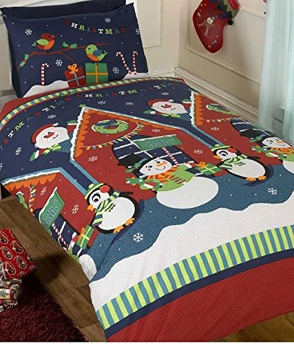 Father Christmas Kids Xmas Snowman Penguin Santa Quilt Duvet Cover Bedding Bed Set - UK Single / US Twin 2 Father Christmas Kids Xmas Snowman Penguin Santa Quilt Duvet Cover Bedding Bed Set - UK Single / US Twin - Image 2