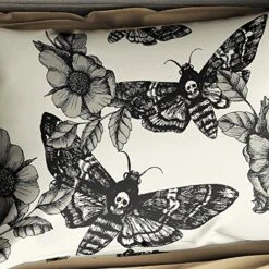 Skull Bedding 3D Digital Printing Death Skull And Flower Cream 100% Brushed Microfiber Bedding 3pc Duvet Cover Sets Queen Size -Amazon Shop 61uZiSmBnCL