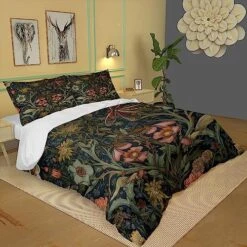 GRANKER 3 Piece Bed Set Botanical Floral Pattern For All Season, Men/Women Bedroom Hotel Dormitory Guest Room53x79in(135cmX200cm) -Amazon Shop 61ui797RonL